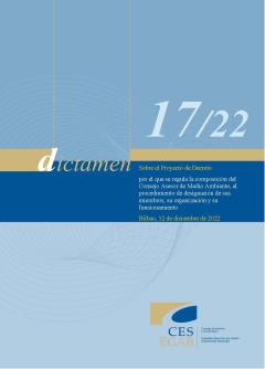 Dictamen 17/22 de 12 de diciembre, sobre el Proyecto de Decreto por el que se regula la composición del Consejo Asesor de Medio Ambiente, el procedimiento de designación de sus miembros, su organizac